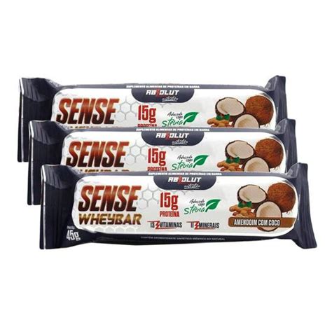 Barra de proteína Sense Whey Bar Absolut Nutrition Amendoim Coco