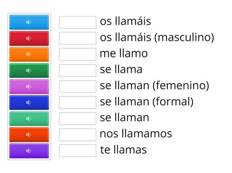 Verbo Llamarse Match Up