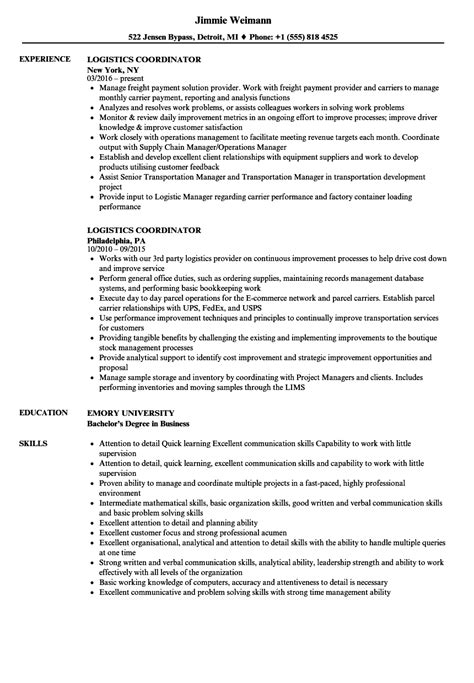 Logistics Resume Sample Master Of Template Document