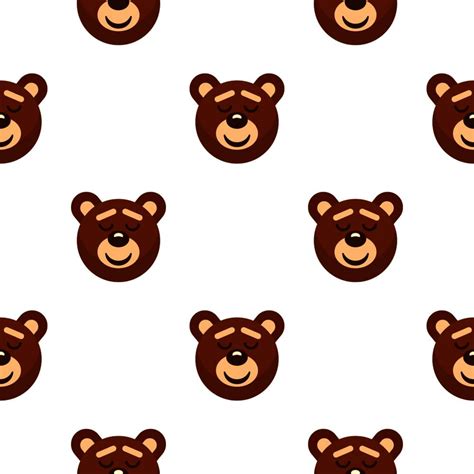 Brown Teddy Bear Head Pattern Seamless For Any Design Vector