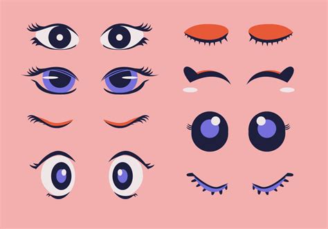 Eyelashes Clipart Set Cartoon Vector Illustration 420218 Vector Art at Vecteezy