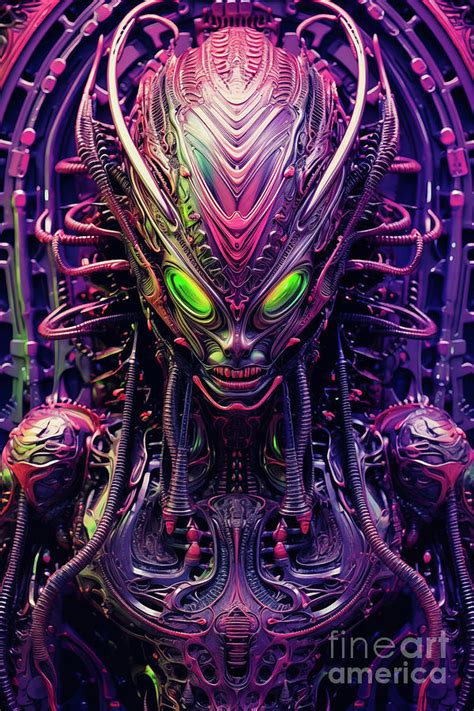 Purple Alien with Green Eyes Digital Art by Frank Daske - Fine Art America