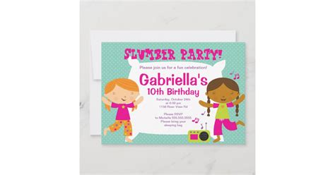 Slumber Party Fun Birthday Invitation Zazzle