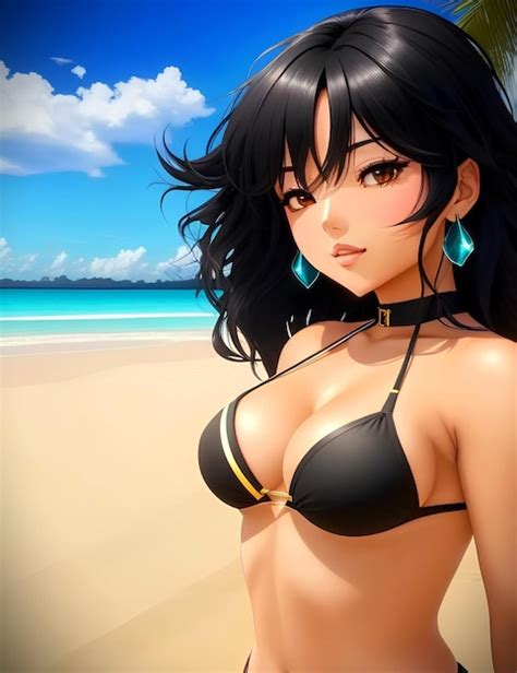 Premium AI Image Anime Girl In Bikini