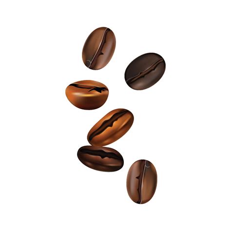 Vector falling coffee beans isolated on white background 35907394