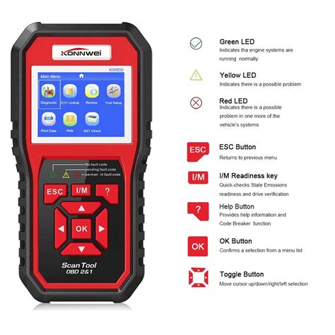 KONNWEI KW850 OBD2 Scanner | The Warehouse