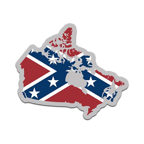 Canada Map Shaped Rebel Confederate Flag Decal Canadian Sticker ...