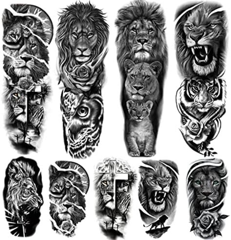 Kotbs Lion Tattoo Stickers Sheet Full Sleeve Tattoo Big Tattoos