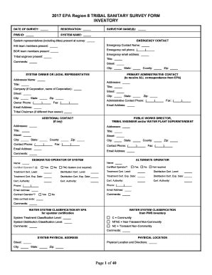 Fillable Online Epa Region Tribal Sanitary Survey Form Version