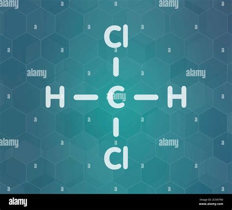 El diclorometano DCM molécula de disolvente Fórmula esquelética