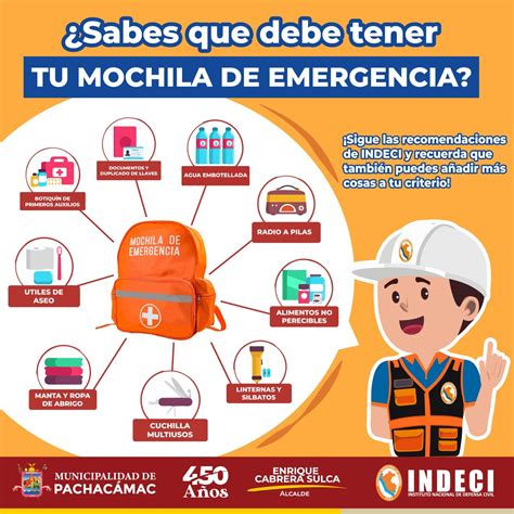 Mochila De Emergencia Campa As Municipalidad Distrital De