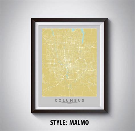 Map of Columbus OH Columbus Map Columbus Poster Office - Etsy