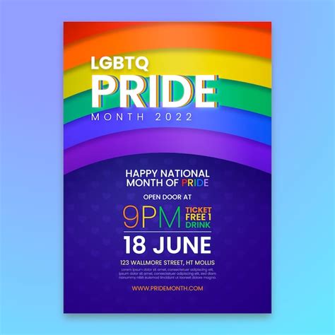 Free Vector Realistic Pride Month Vertical Poster Template