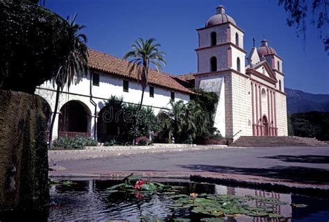 Santa Barbara Church in California Stock Image - Image of california ...