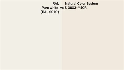 Ral Pure White Ral 9010 Vs Natural Color System S 0603 Y40r Side By