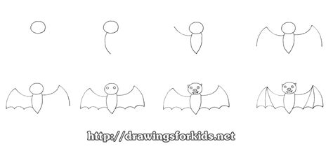 How to draw a bat for kids - drawingsforkids.net