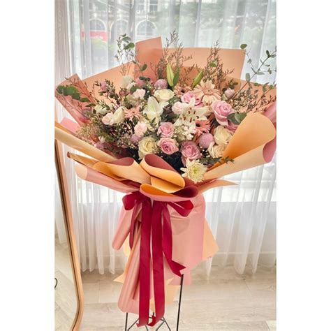 Jual Standing Flowers Bouquets Bucket Bunga Segar Fresh Instant Sameday