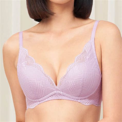 Triumph Aqua Shan Non Wired Push Up Deep V Bra Stardust Lilac Og