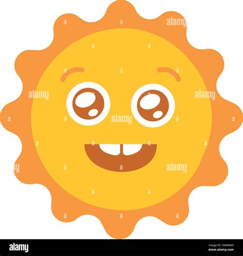 Funny sun character in good mood. Warm weather Stock Vector Image & Art