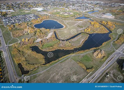 Aerial View Of Martensville In Central Saskatchewan Stock Image Image