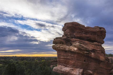 Balanced Rock At Sunrise - Garden Of The Gods - Colorado Springs ...