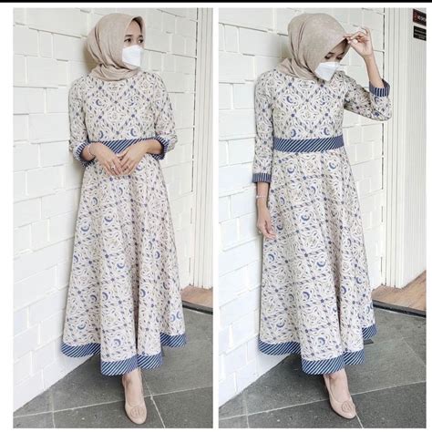 Jual BATIK HALUSAN LONG DRESS GAMIS Shopee Indonesia