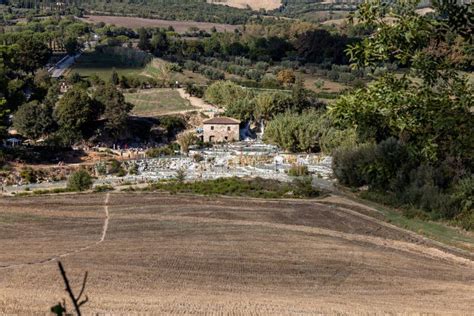 People Are Bathing In The Hot Springs Of Saturnia Therme Saturnia Tuscany Italy Editorial