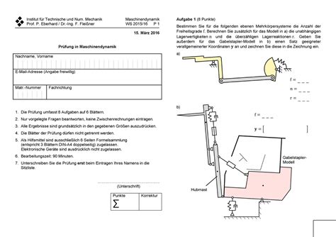 Madyn pruef p1 1516 Institut für Technische und Num Mechanik