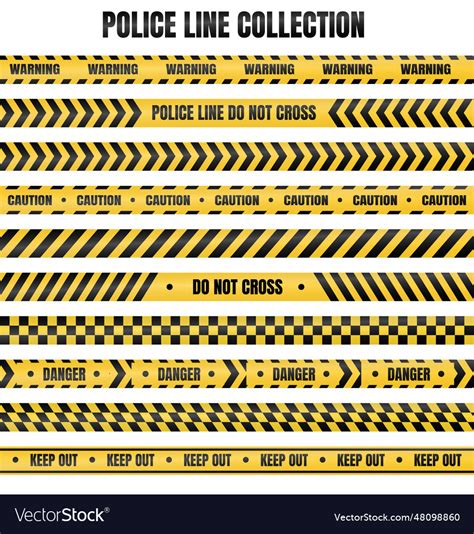 Yellow and black police tape for warning Vector Image