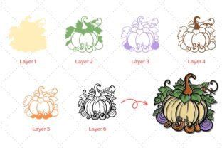 3D Layered Halloween Pumpkin Bundle Graphic By Chorry Studio Creative