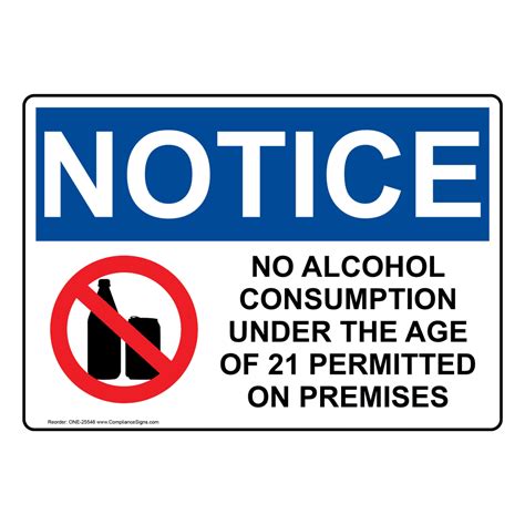 No Drinking Under 21 Signs