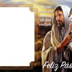 Feliz Páscoa Jesus Cristo Moldura PNG Imagem Legal