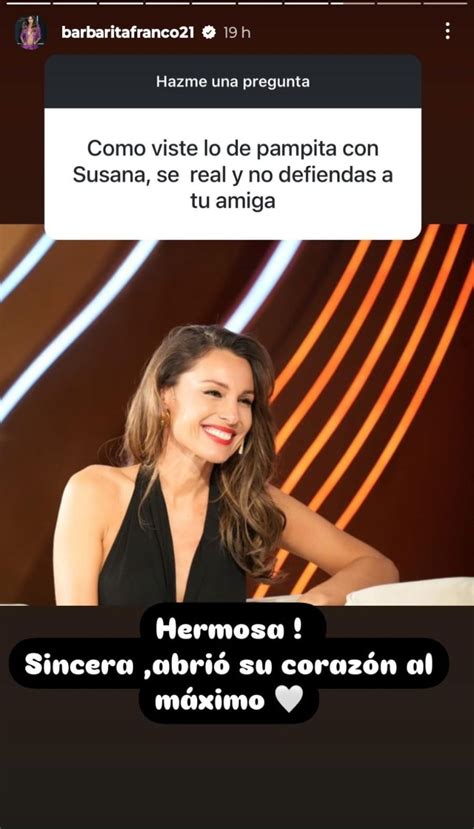 El Comentario De Barby Franco Sobre El Tenso Momento Entre Pampita Y