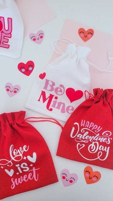 Bolsitas De Tela De San Valentin Estampadas Con Vinil Termo