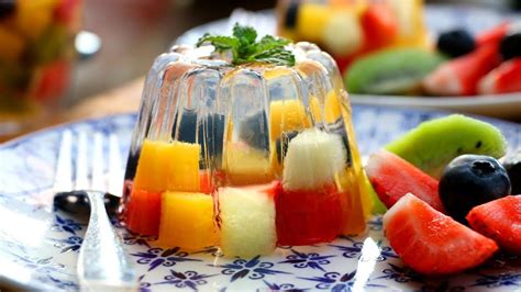 How To Make Christmas Rainbow Fruit Jelly Cake Jello With Leaf