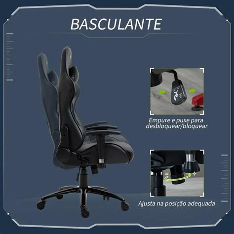 Vinsetto Cadeira De Gaming Ergon Mica Cadeira De Jogo Girat Ria