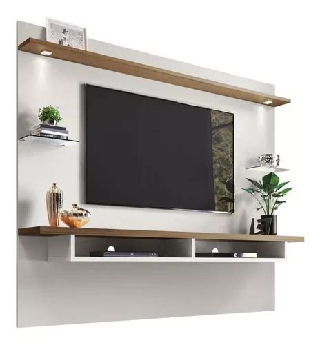 Mueble Tv Moderno Flotante Lacado Con Panel Ref Mural28 Cuotas Sin