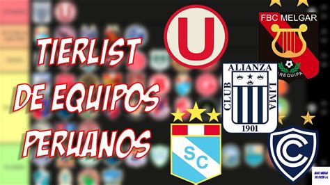 TIERLIST DE EQUIPOS PERUANOS DE 50 CLUBES QUIÉN ES EL MÁS