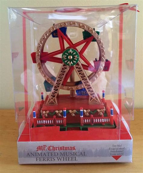 Ferris Wheel Music Box Mr Christmas Mini Carnival Animated 5 Wind Up