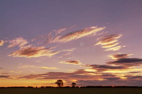 Clouds Above The Horizon At Sunset Stock Image Image Of Linger Green