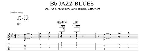 Octave Playing Basic Jazz Guitar Chords Blues In Bb Free PDF