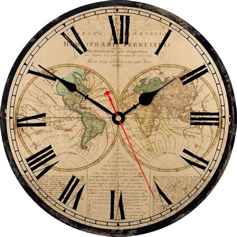 Orologio Da Parete Taheat Mappa Del Mondo Grandi Orologi Classici In