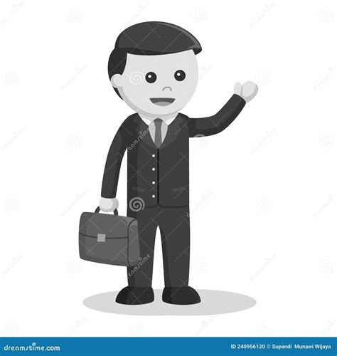 Lawyer Character Profession Design Vector Black And White Stock Vector