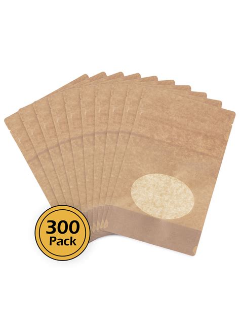 Stand Up Pouches Kraft Paper Resealable Stand Up Pouch With Window