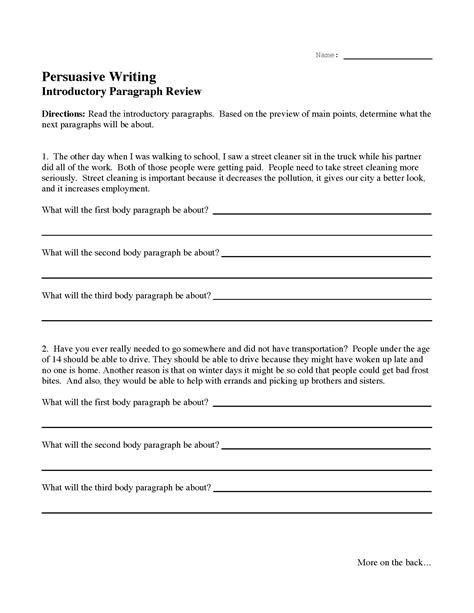 Persuasive Writing Worksheets Worksheets For Kindergarten