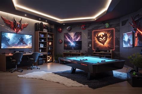 Premium AI Image | A custom gamer room with walls decorated