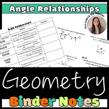 Angle Relationship Notes By Mrs Chance The Teacher TPT