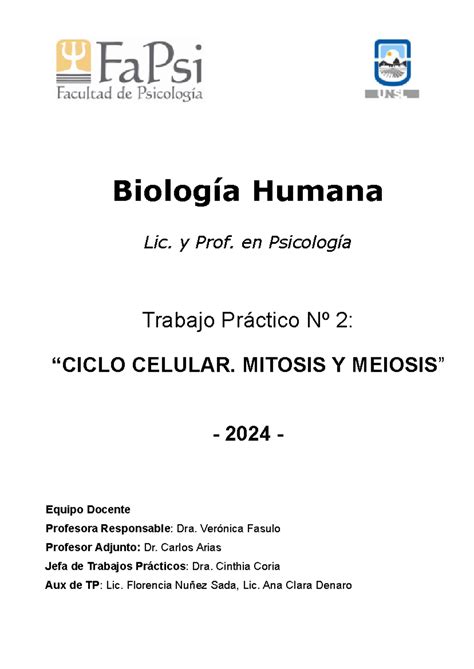 Tp Biolog A Humana Biolog A Humana Lic Y Prof En