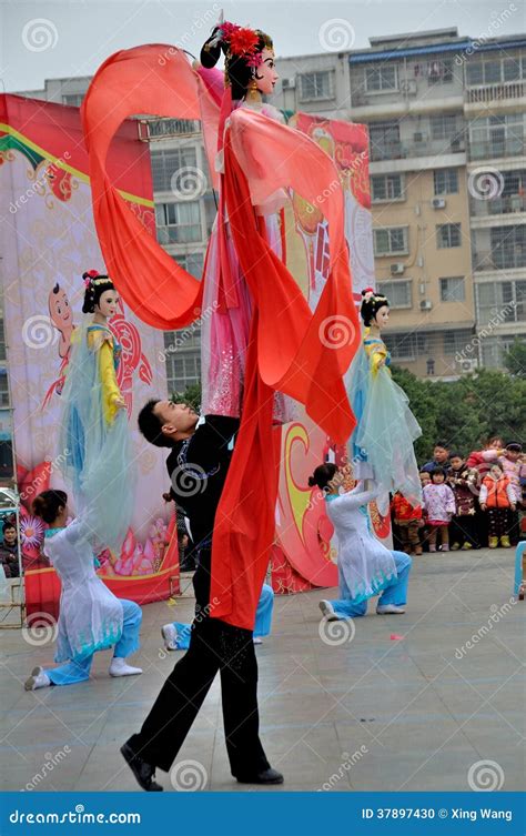 Large Rod Puppet Show on Lantern Festival Editorial Image - Image of ...