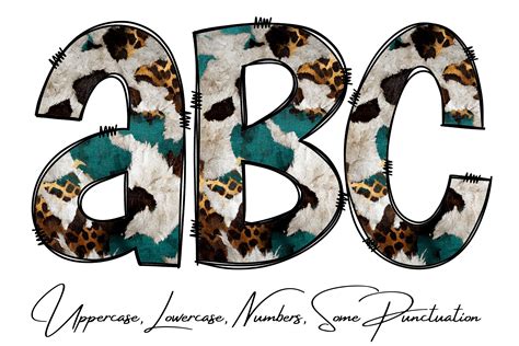 Cowhide Leopard Print Doodle Letters Graphic By Krafty Digital Designs